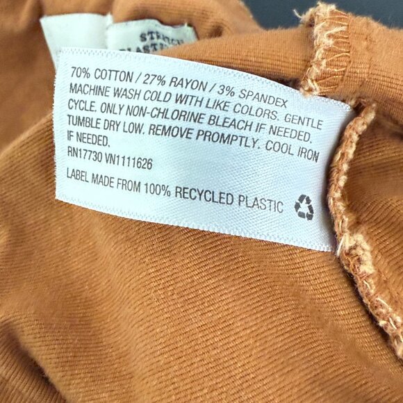 A New Day Pants Womens 12 Orange Straight Leg Indie Chic Boho Casual - Picture 9 of 14